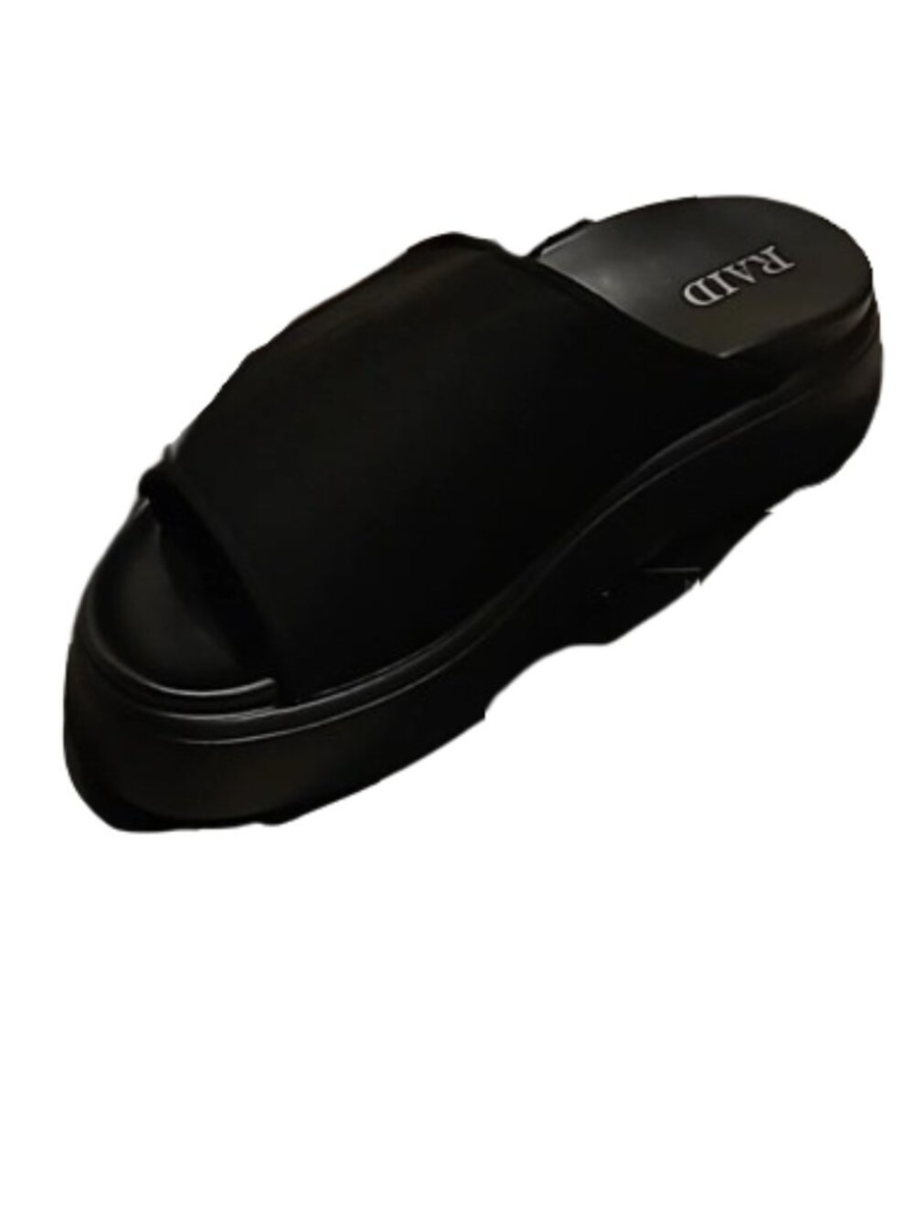 Chunky Black Slide on / Slip on Sandals w Velcro Upper Size 9 NIB NEW